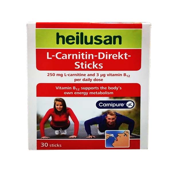 Heilusan L-Carnitin Sticks.jpg ساشه ال کارنیتین هیلوسان 30 عددی - Image 1